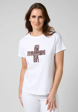 Load image into Gallery viewer, Ace tee merlot zebra cross
