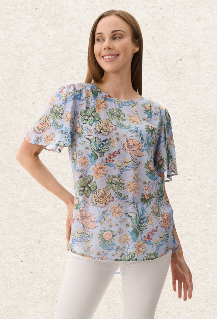 Marsh flounce sleeve top