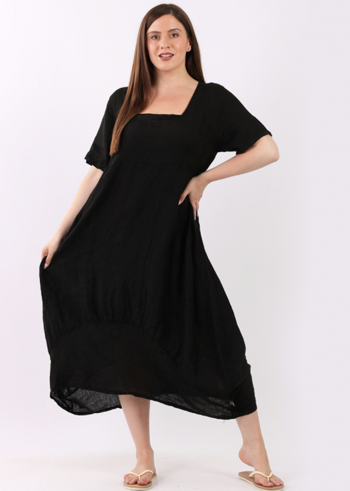 Ava dip dress black