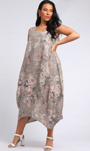 Load image into Gallery viewer, Gabriella linen dress mocha floral
