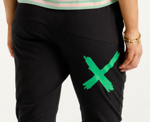Load image into Gallery viewer, Apartment pants Black w kelly green X
