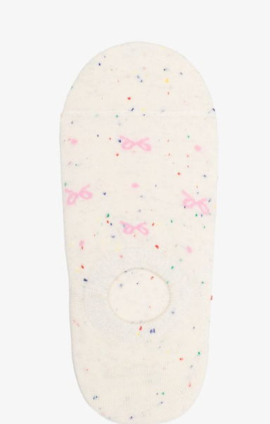 Bow sprinkle pink no show sock