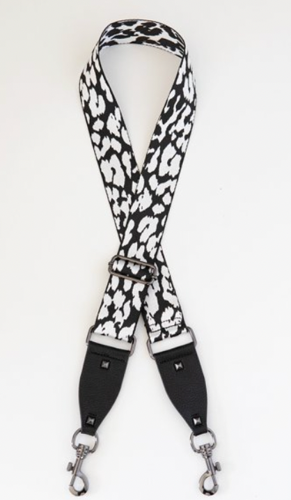 Antler Bag Strap - black and white leopard