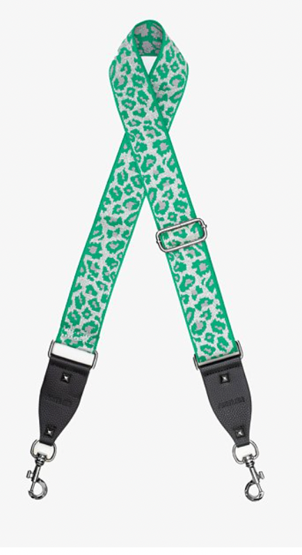 Antler Bag Strap - cheetah silver and green