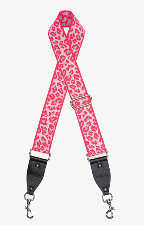 Antler Bag Strap - cheetah silver and pink