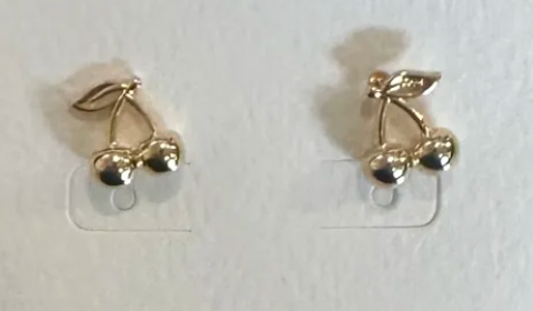 Cherries gold stud