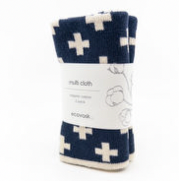Multi cloth 2pk navy cross  - ecovask