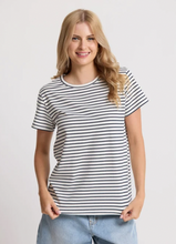 Load image into Gallery viewer, classic tee navy and white stripe
