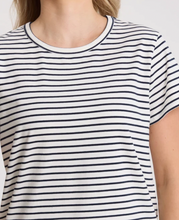 Load image into Gallery viewer, classic tee navy and white stripe
