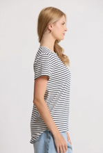 Load image into Gallery viewer, classic tee navy and white stripe
