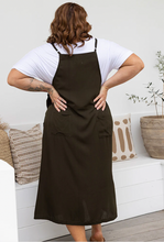 Load image into Gallery viewer, Freez khaki apron dress
