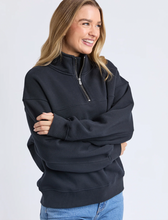 Load image into Gallery viewer, College zip crew black
