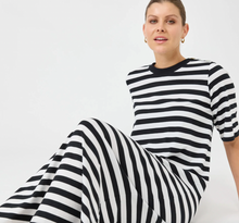 Load image into Gallery viewer, Studio stripe tshirt dress ebony
