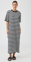 Load image into Gallery viewer, Studio stripe tshirt dress ebony
