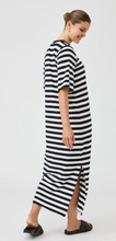 Load image into Gallery viewer, Studio stripe tshirt dress ebony
