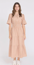 Load image into Gallery viewer, Vittoria dress mocha stripe
