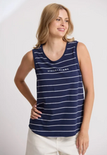 Load image into Gallery viewer, Everyday tank navy white stripe
