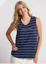 Load image into Gallery viewer, Everyday tank navy white stripe
