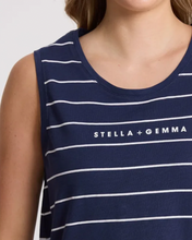 Load image into Gallery viewer, Everyday tank navy white stripe
