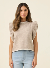 Load image into Gallery viewer, Athena frill knit top - stone
