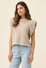 Load image into Gallery viewer, Athena frill knit top - stone
