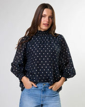Load image into Gallery viewer, Sylvie blouse midnight dot
