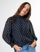 Load image into Gallery viewer, Sylvie blouse midnight dot

