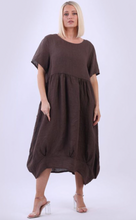 Load image into Gallery viewer, Mila linen dress chocolate
