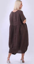 Load image into Gallery viewer, Mila linen dress chocolate
