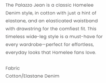 Load image into Gallery viewer, Palazzo jeans blue wash
