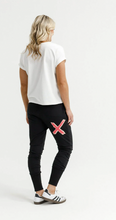 Load image into Gallery viewer, Alpine Apartment pant winter weight black w coral outline
