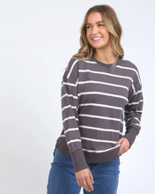 Load image into Gallery viewer, Farrah stripe long sleeve dark grey
