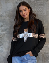 Load image into Gallery viewer, Classic sweater silver cross leopard

