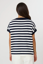 Load image into Gallery viewer, Gwen tee milk/midnight stripe
