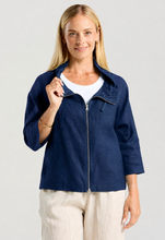 Load image into Gallery viewer, Victoria zip front jacket - nickel zip midnight ink
