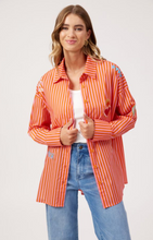 Load image into Gallery viewer, Mykonos embroidered stripe shirt pink
