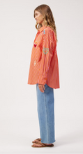 Load image into Gallery viewer, Mykonos embroidered stripe shirt pink
