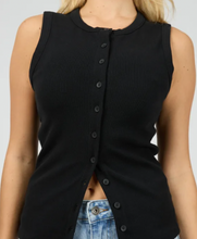 Load image into Gallery viewer, Button up tank black
