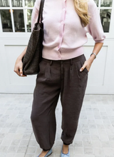 Load image into Gallery viewer, Demi pleat pant chocolate
