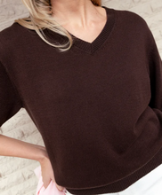 Load image into Gallery viewer, Lila SSLV V Knit chocolate

