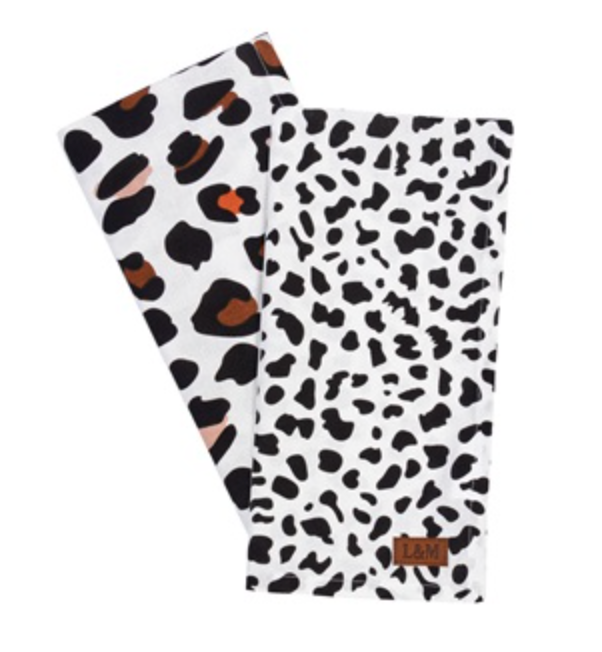 Linens & More Set 2 Leopard Tea Towels