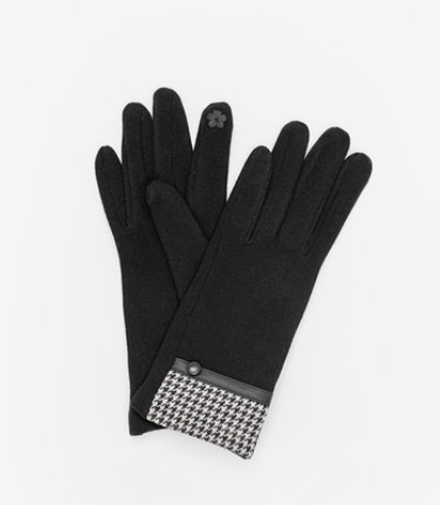 Glove -black/ Herringbone