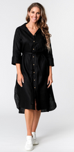 Load image into Gallery viewer, Linen dress black
