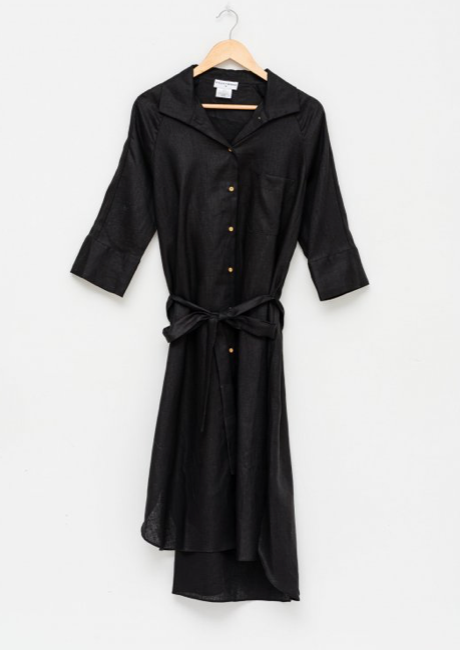 Linen dress black