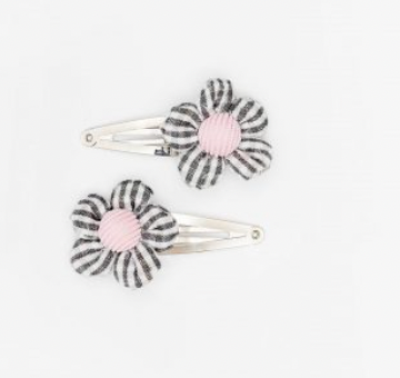 Gingham flower clips