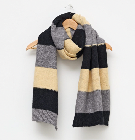 Cosy scarf - grey, black, cream stripe