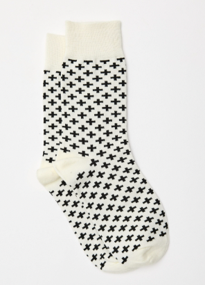 Black and white cross Socks